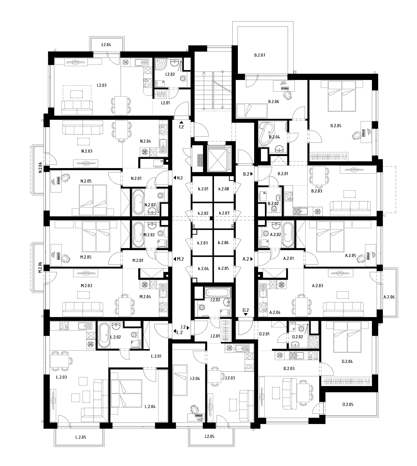 Budova D (S27) – Byty – 2.poschodie